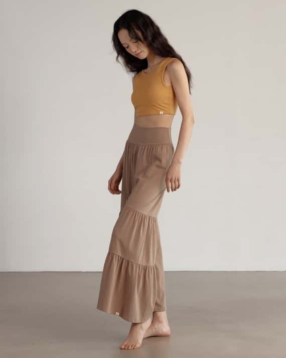 【熱銷補貨】Dhyani 瑜珈蛋糕闊腿褲 核桃棕 CON071BRN